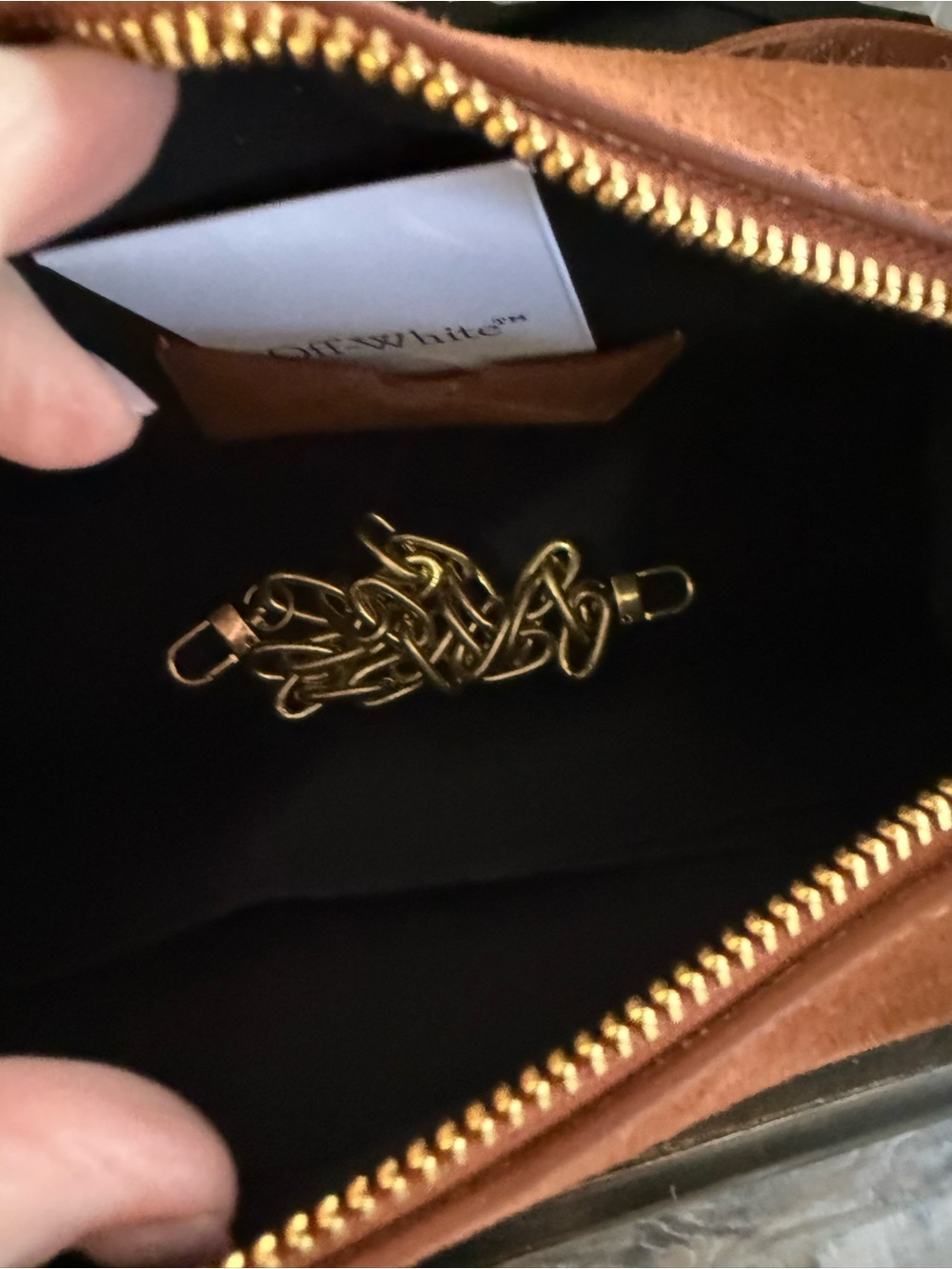Off-White VIRAL Suede Crossbody Bag in Rust Brown - Picture 3 of 8